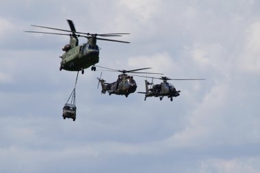 A helicopter formation clipart
