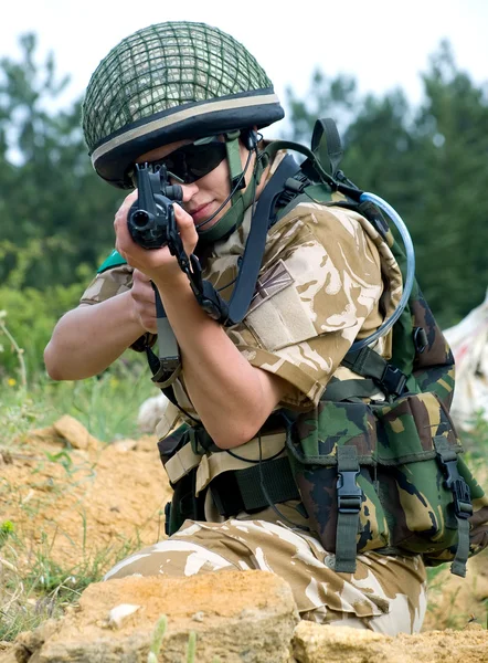 British girl soldier — Stock Photo, Image