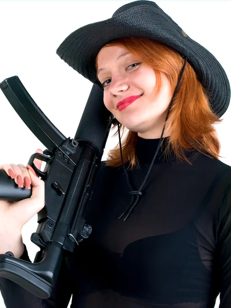 Žena v kovbojském klobouku — Stock fotografie