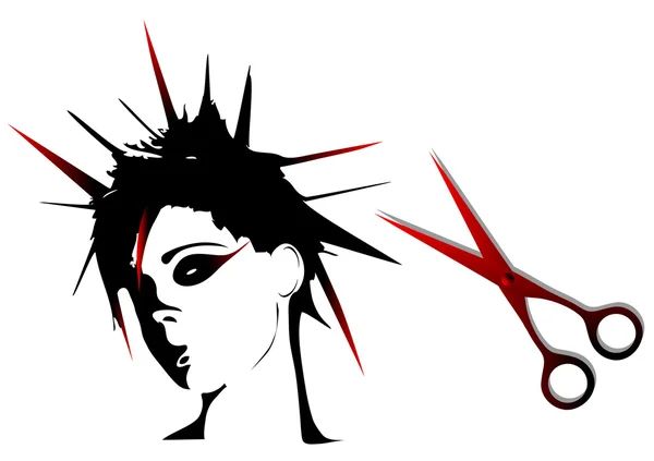 Женщина-панк-причёска — стоковый вектор