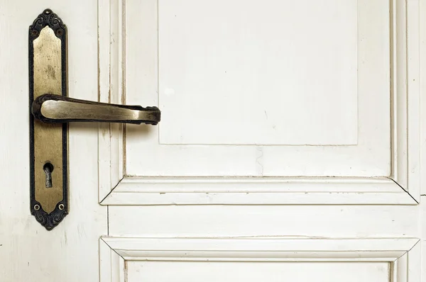 Old rustic white door detail — Stock Photo, Image
