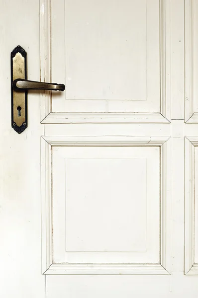 Alte rustikale weiße Tür Detail Stockbild
