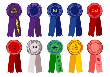 1st place champion award ribbons vector clipart