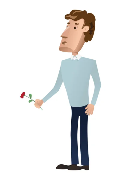 stock vector Man with flower