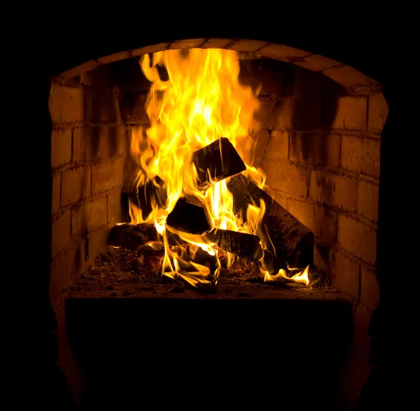 暖炉の火 ストック画像