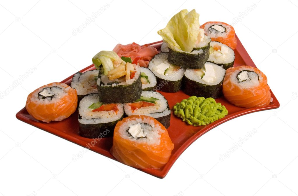 Rolled and sushi