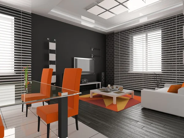 Wohnzimmer mit Essecke — Stockfoto