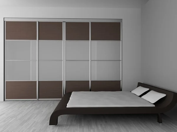 Garderobe en bed — Stockfoto