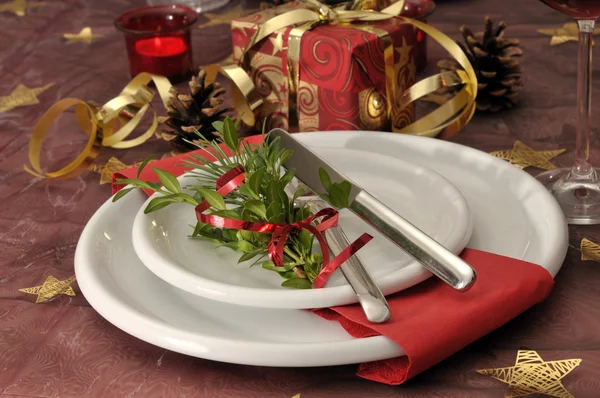 Christmas dinning table — Stock Photo, Image