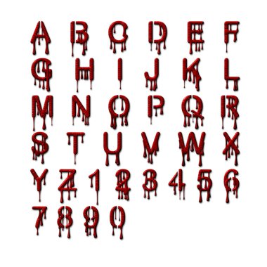 Alphabet - Set - Bleeding clipart