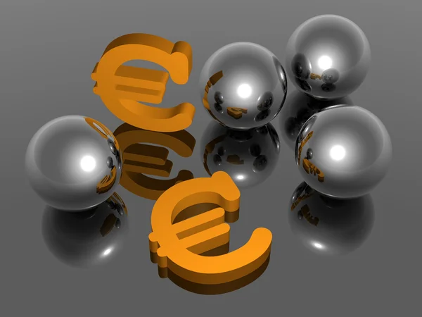 Символ євро - 3d — стокове фото