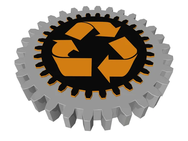 Recycling mark - gear — Stock Photo, Image
