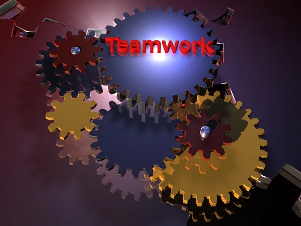 Teamwork - Gear- 3D — Stock Photo, Image