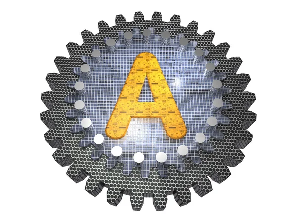 Alfabet - Gear - Litera A — Fotografie, imagine de stoc