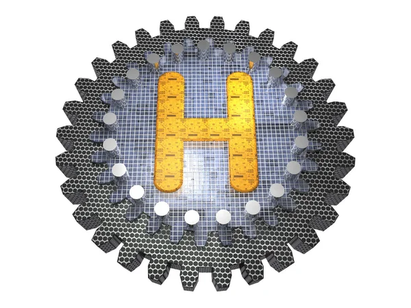 Alfabetet - gear - bokstaven h — Stockfoto
