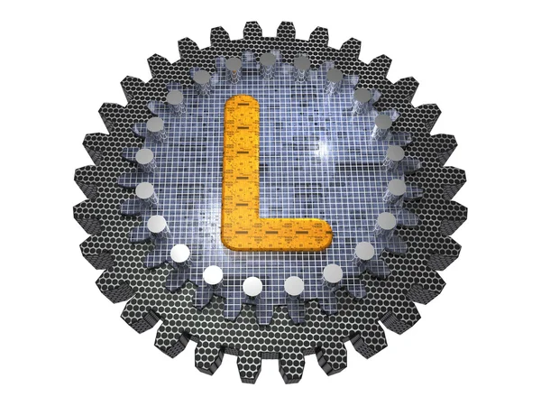 Alphabet - Gear - Letter L — Stock Photo, Image
