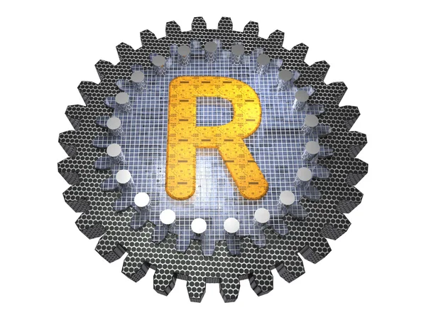Alphabet - Gear - Letter R — Stock Photo, Image