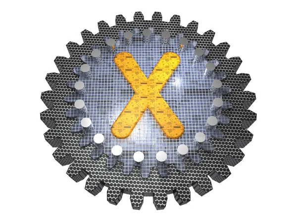 Alfabetet - gear - bokstaven x — Stockfoto