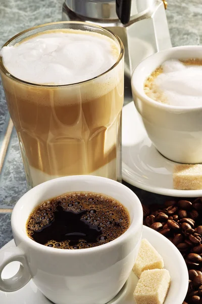 3 Kaffeesorten — Stockfoto