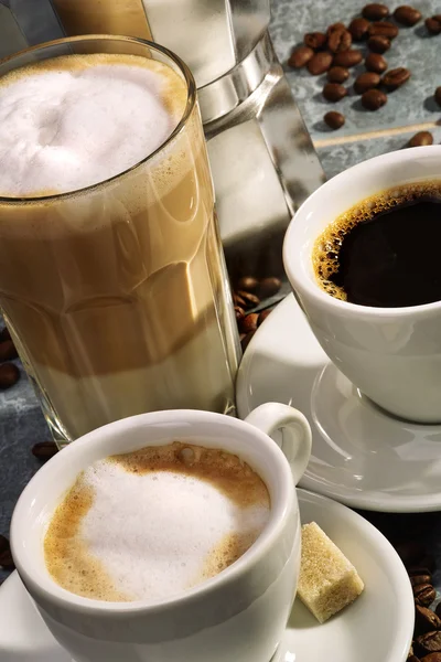 3 Kaffeesorten — Stockfoto