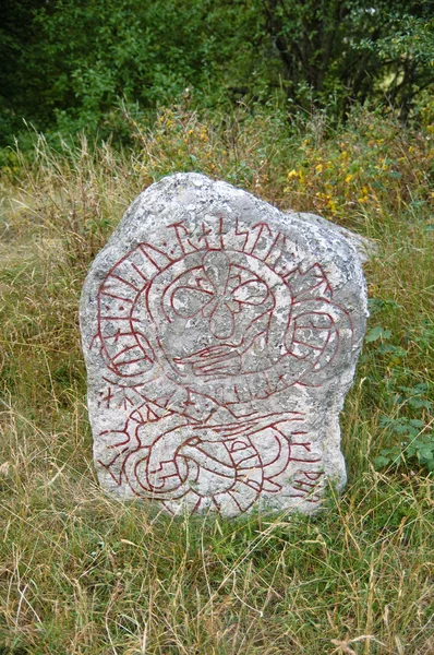 Ancient rune stone in sweden — Stock Photo, Image