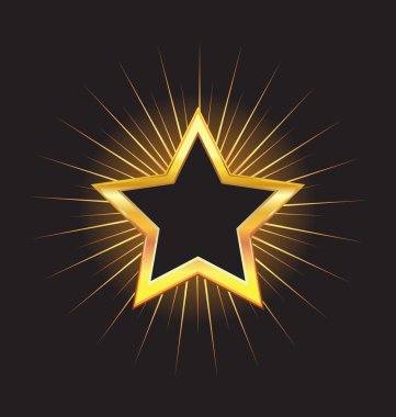 Gold star form frame clipart