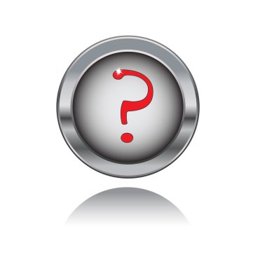 Metal button with question sign clipart