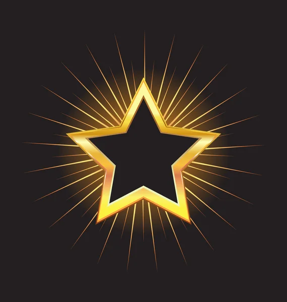 Zlatá hvězda tvar rámu — Stockový vektor