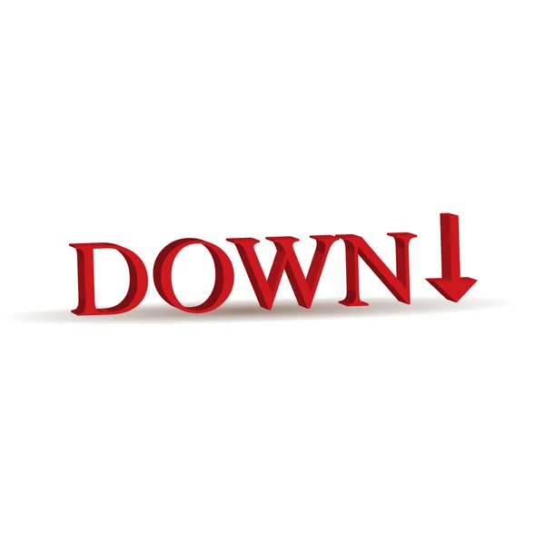 3d-Down-Symbol — Stockvektor