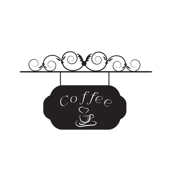 Vieille enseigne avec tasse de café image — Image vectorielle