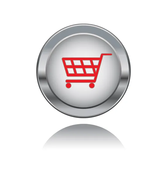 Ilustración - Carrito de compras, icono de compra, botón — Vector de stock