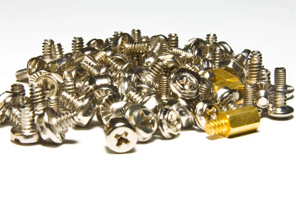 The metal computer screws — Stock Photo, Image