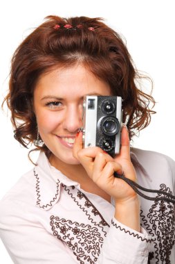 bir video kamera kadınla