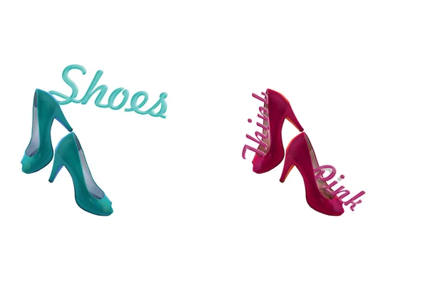 Blaue und rosa Schuhe — Stockfoto