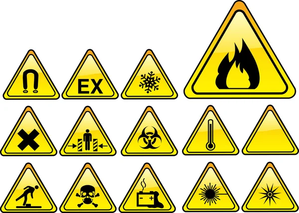 Real hazards safety sign - part 1/4 — Stock Vector