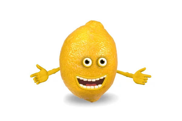 Cartoon lemon. Objects over white — Stock Photo, Image