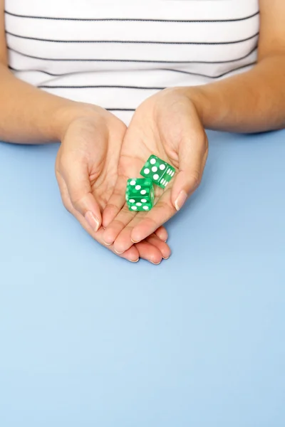 Holding dice — Stock Photo, Image