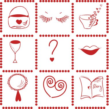 Funny girl things pattern clipart