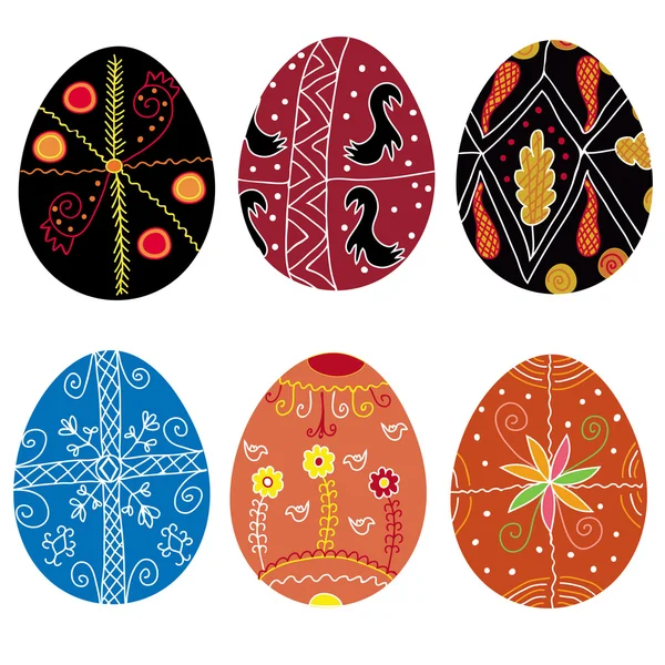 Комплект традиционных пасхальных яиц — стоковый вектор