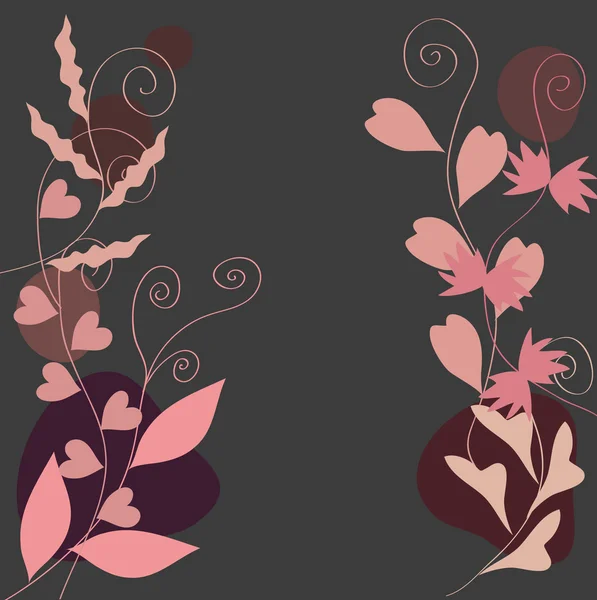 Donkere floral achtergrond — Stockvector