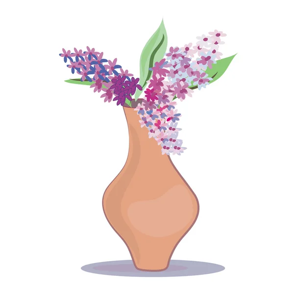 花瓶与丁香 — 图库矢量图片