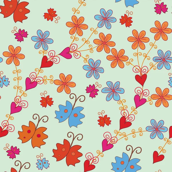 Αδιάλειπτη μοτίβο με πορτοκαλί λουλούδια — Διανυσματικό Αρχείο
