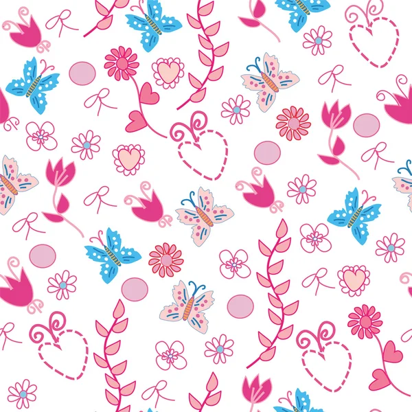 Sömlös rosa blommönster — Stock vektor