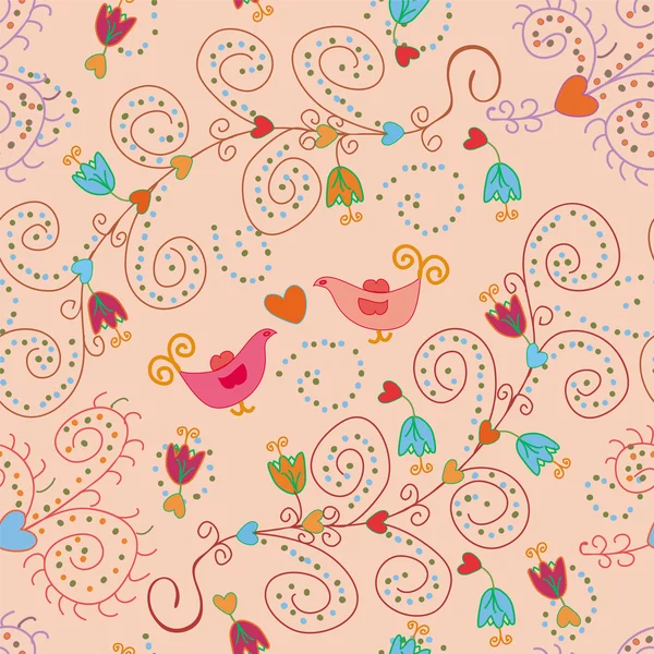 Seamless ornate pattern in pink — Stock Vector