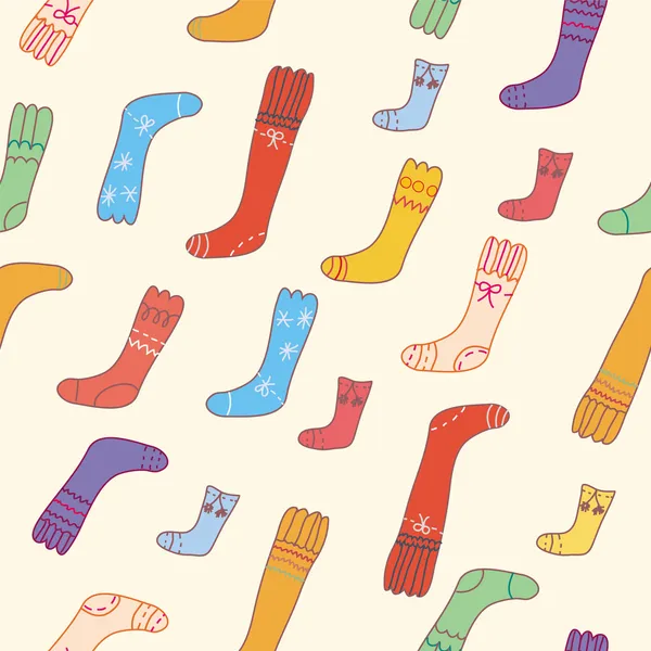 与冬季袜子无缝模式 — 图库矢量图片