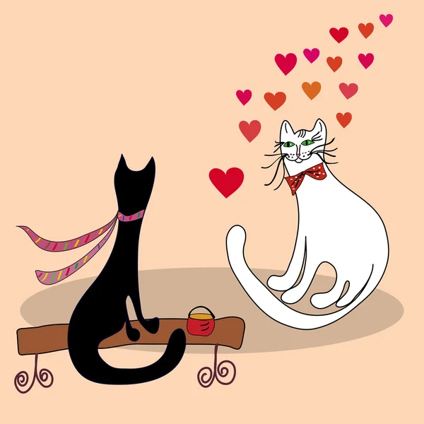 Кошки в любви — стоковый вектор