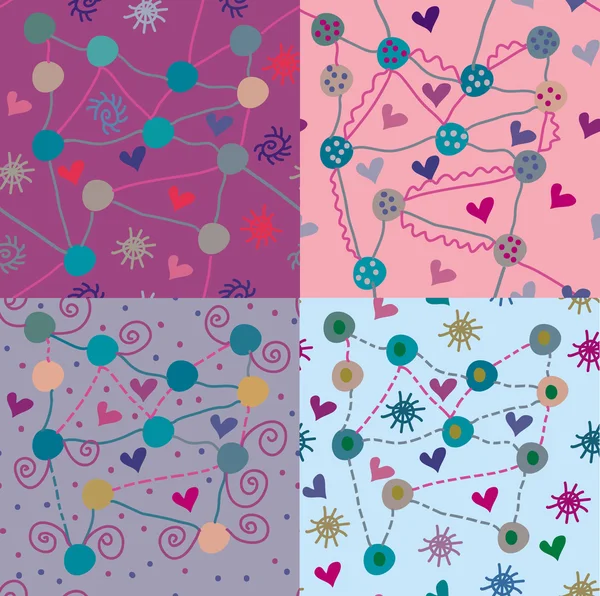 Conjunto de patrones abstractos sin costura — Archivo Imágenes Vectoriales