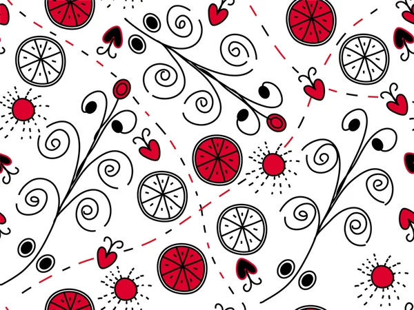 Modèle noir rouge sans couture — Image vectorielle