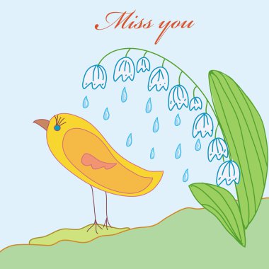 Miss you card clipart