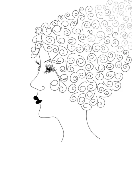 Esquisse de silhouette femme rétro — Image vectorielle